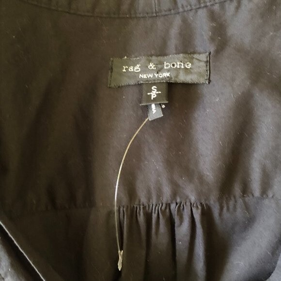 Rag & Bone Blouse Pintuck Wrap Black Size S - Picture 6 of 7